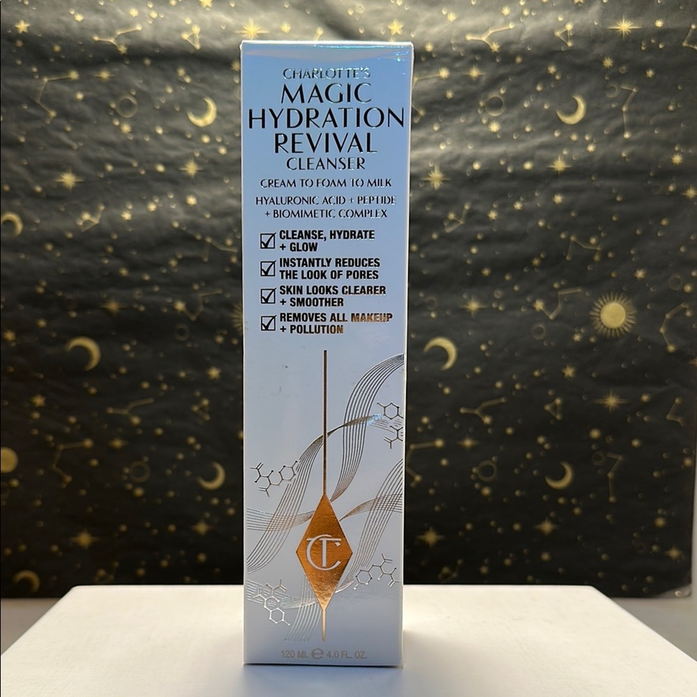 Charlotte Tilbury Magic Hydration Revival Cleanser - Blue and Gold Packaging